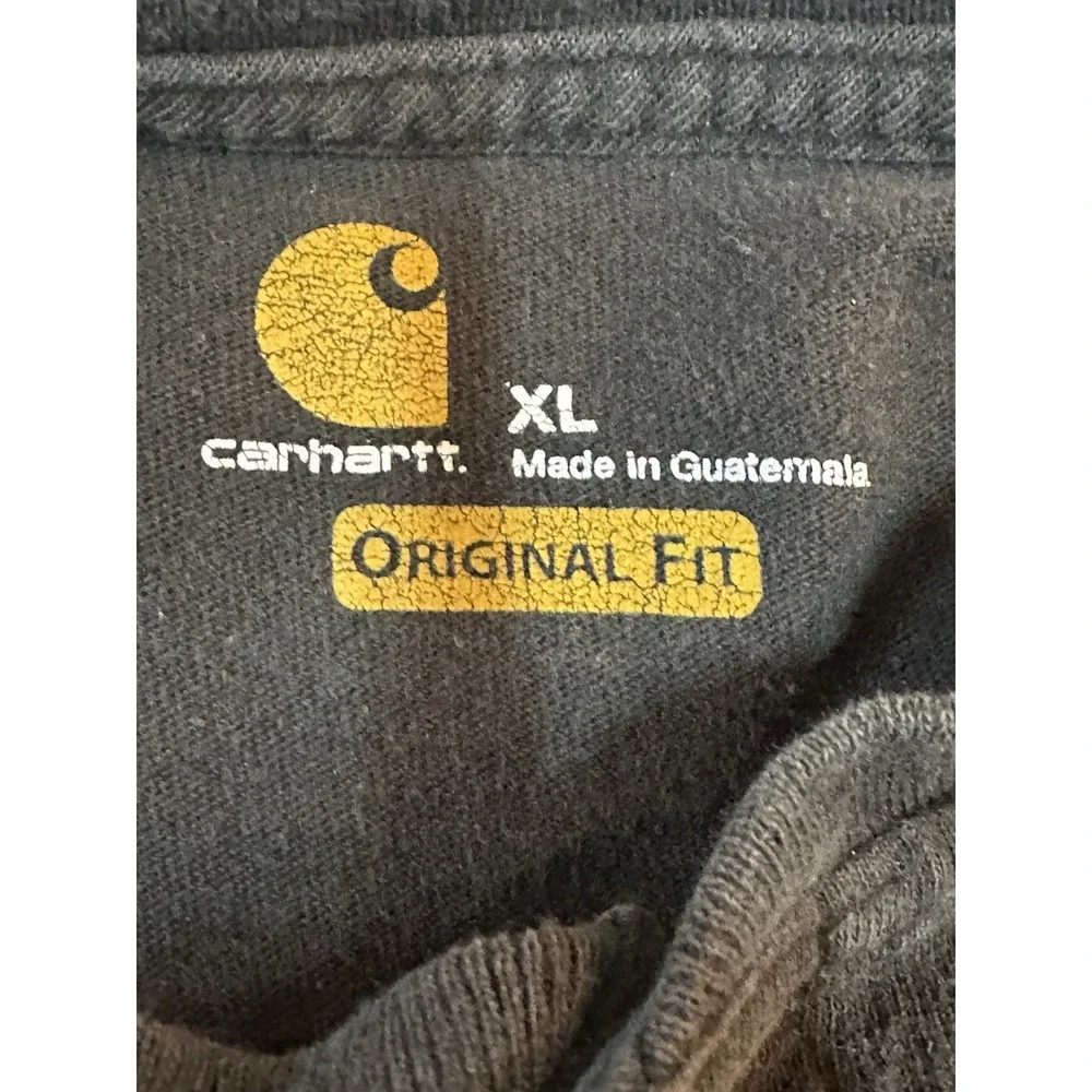 Carhartt Henley Short Sleeve Pocket T-Shirt Heavyweight Original Fit Size XL